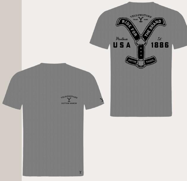 YELLOWSTONE T-Shirt Ride for the Brand grey