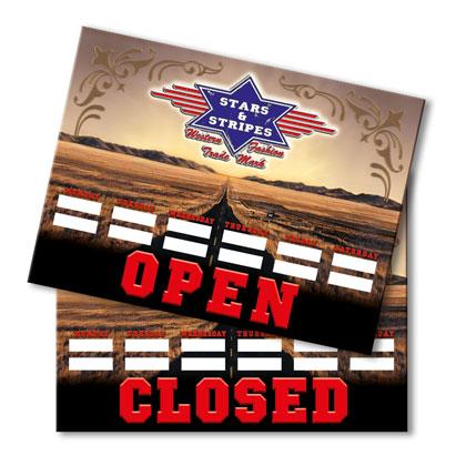 OPEN/CLOSED SCHILD